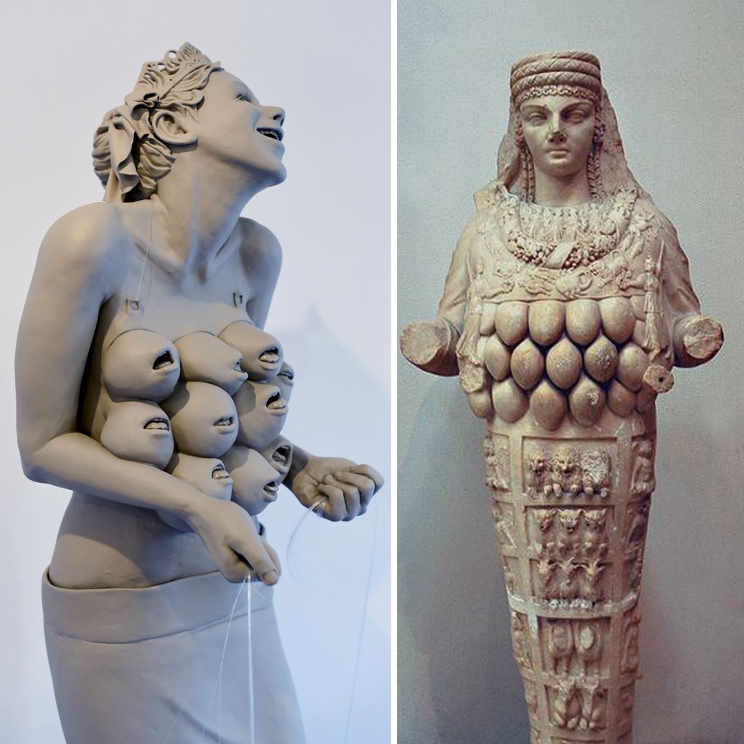 Ancient sculptures of Artemis from Ephesus, Turkey