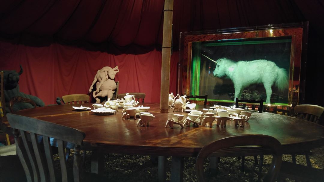 Untitled Feast in Banksy’s Dismaland Bemusement Park, 2015